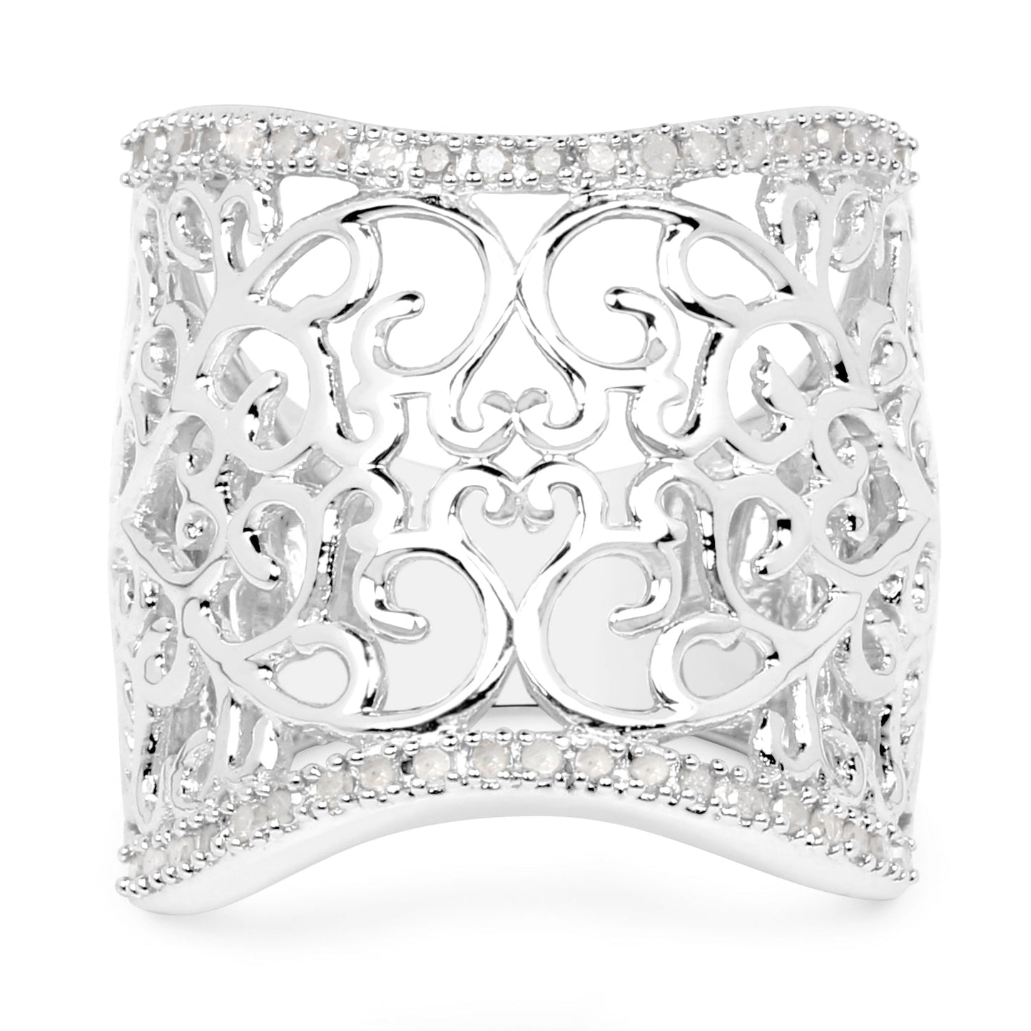 0.25 Carat Genuine White Diamond .925 Sterling Silver Ring Bids.com