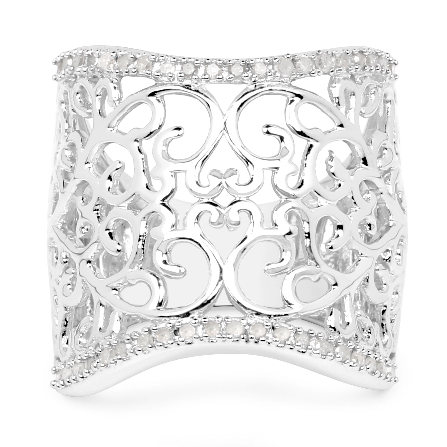 0.25 Carat Genuine White Diamond .925 Sterling Silver Ring Bids.com