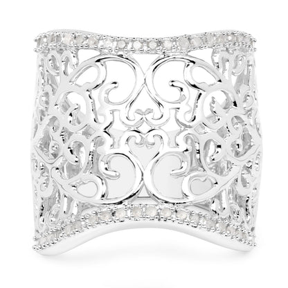 0.25 Carat Genuine White Diamond .925 Sterling Silver Ring Bids.com