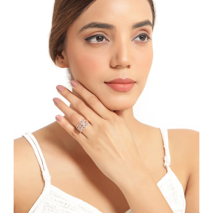 14K Rose Gold Plated 3.30 Carat Genuine Morganite .925 Sterling Silver Ring Bids.com