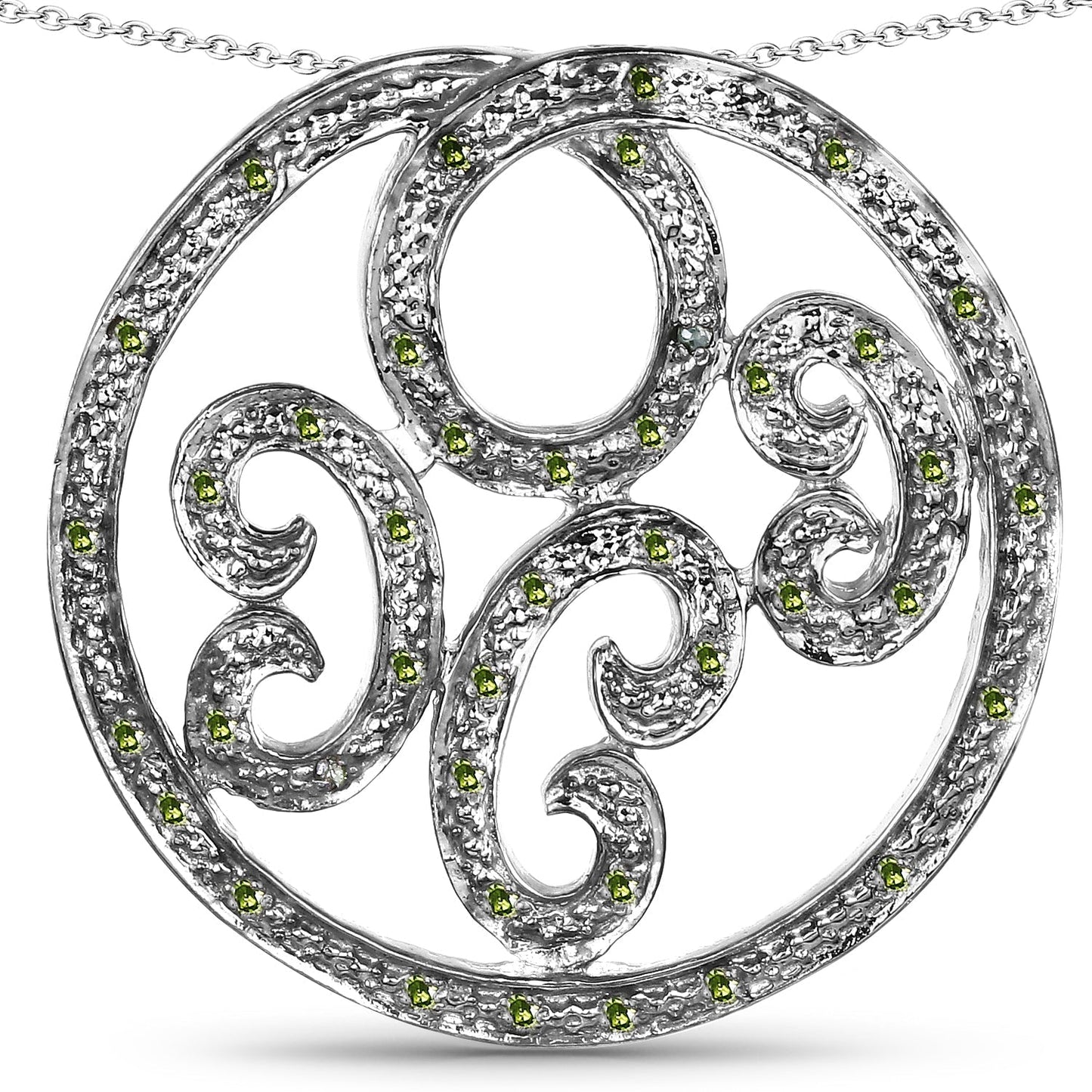 0.22 Carat Genuine Green Diamond .925 Sterling Silver Pendant Bids.com