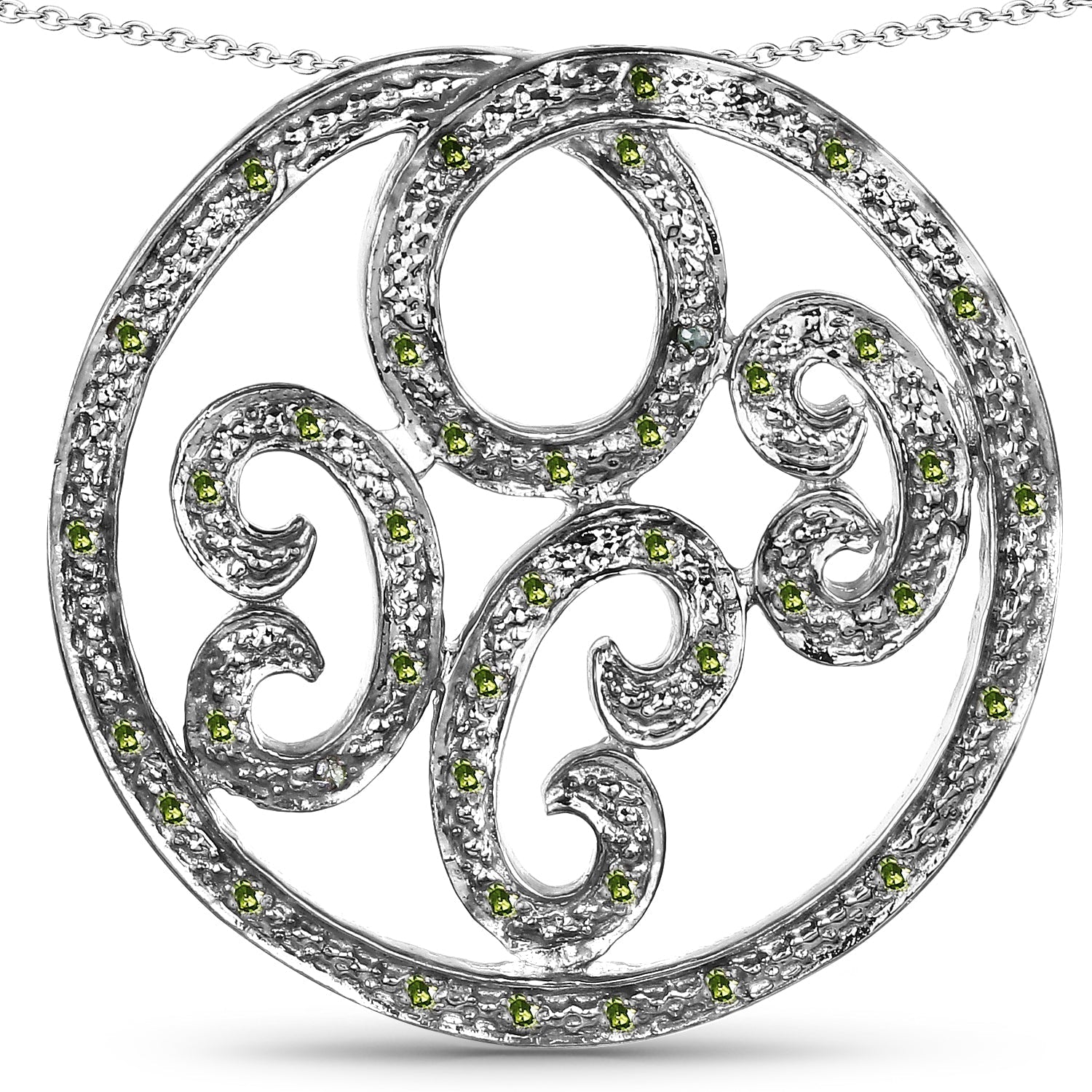 0.22 Carat Genuine Green Diamond .925 Sterling Silver Pendant Bids.com