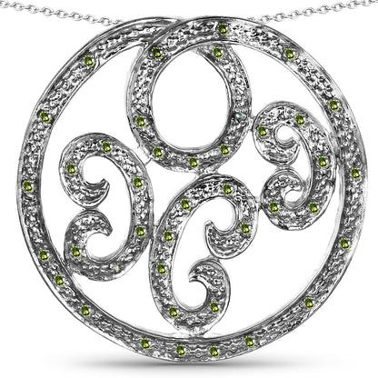 0.22 Carat Genuine Green Diamond .925 Sterling Silver Pendant Bids.com