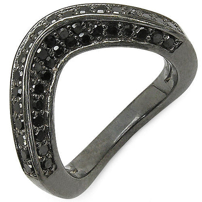 1.02 Carat Genuine Black Diamond .925 Sterling Silver Ring Bids.com