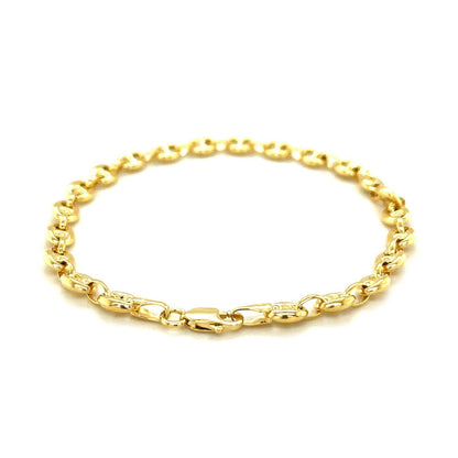 4.7mm 14k Yellow Gold Puffed Mariner Anklet Bids.com