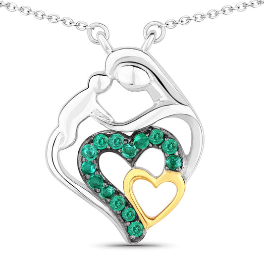 0.24 Carat Genuine Emerald .925 Sterling Silver Pendant Bids.com