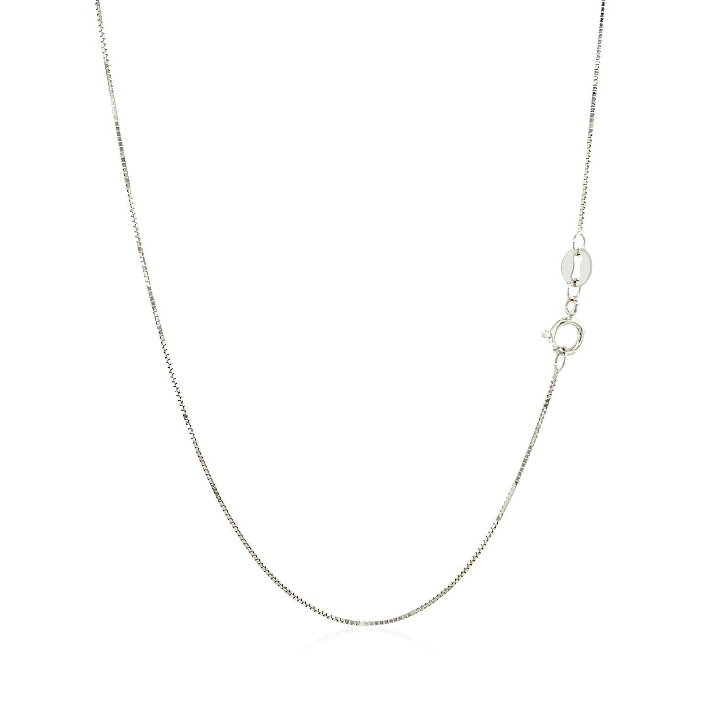 10k White Gold Classic Box Chain 0.6mm Bids.com