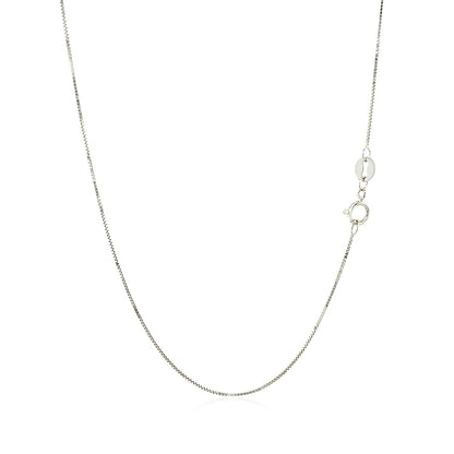 10k White Gold Classic Box Chain 0.6mm Bids.com