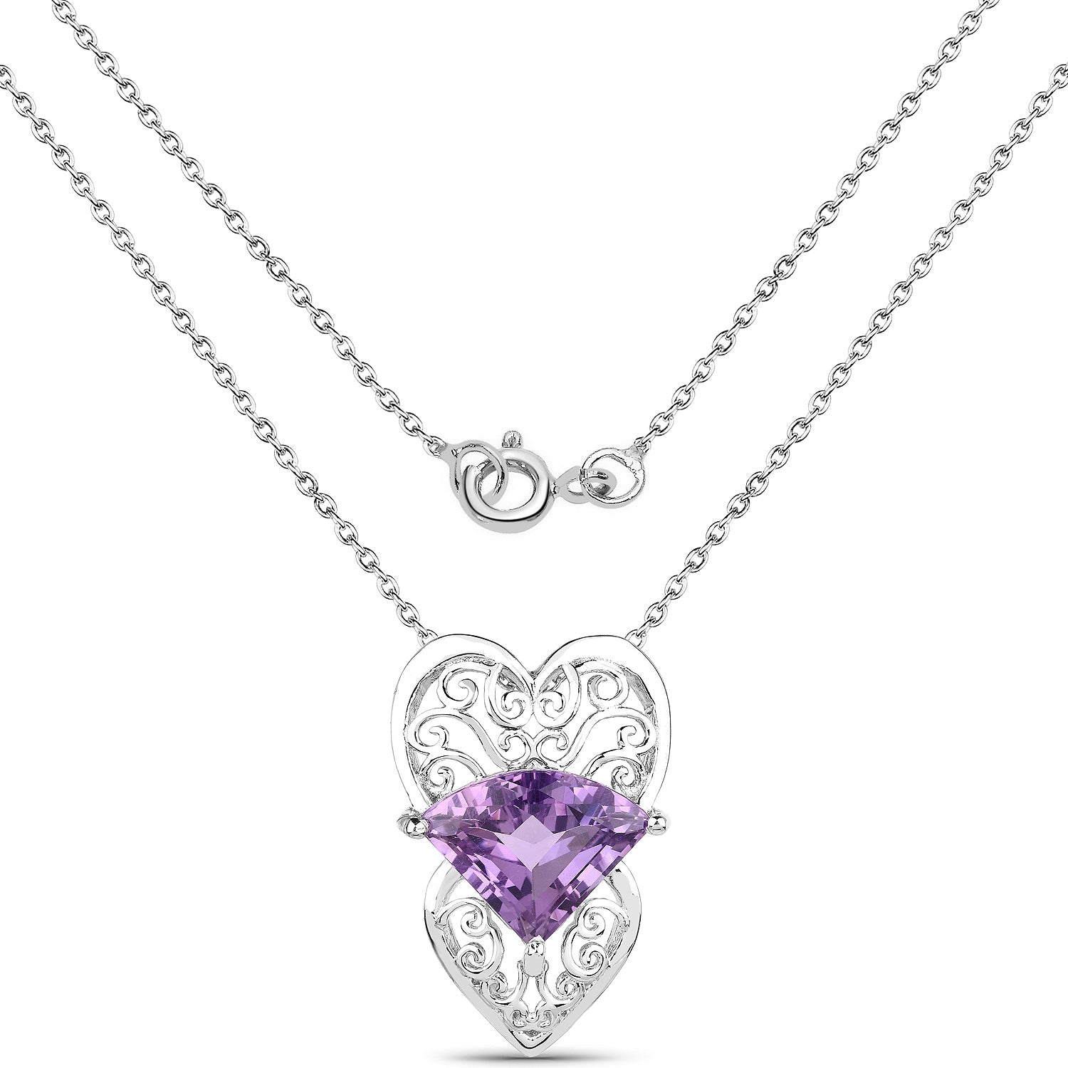 5.80 Carat Genuine Amethyst .925 Sterling Silver Pendant Bids.com