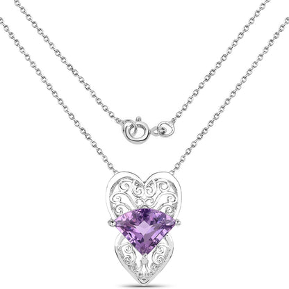 5.80 Carat Genuine Amethyst .925 Sterling Silver Pendant Bids.com