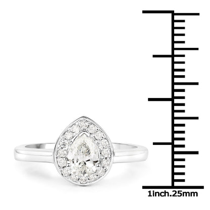 14K White Gold 0.64 Carat Genuine White Diamond Ring Bids.com