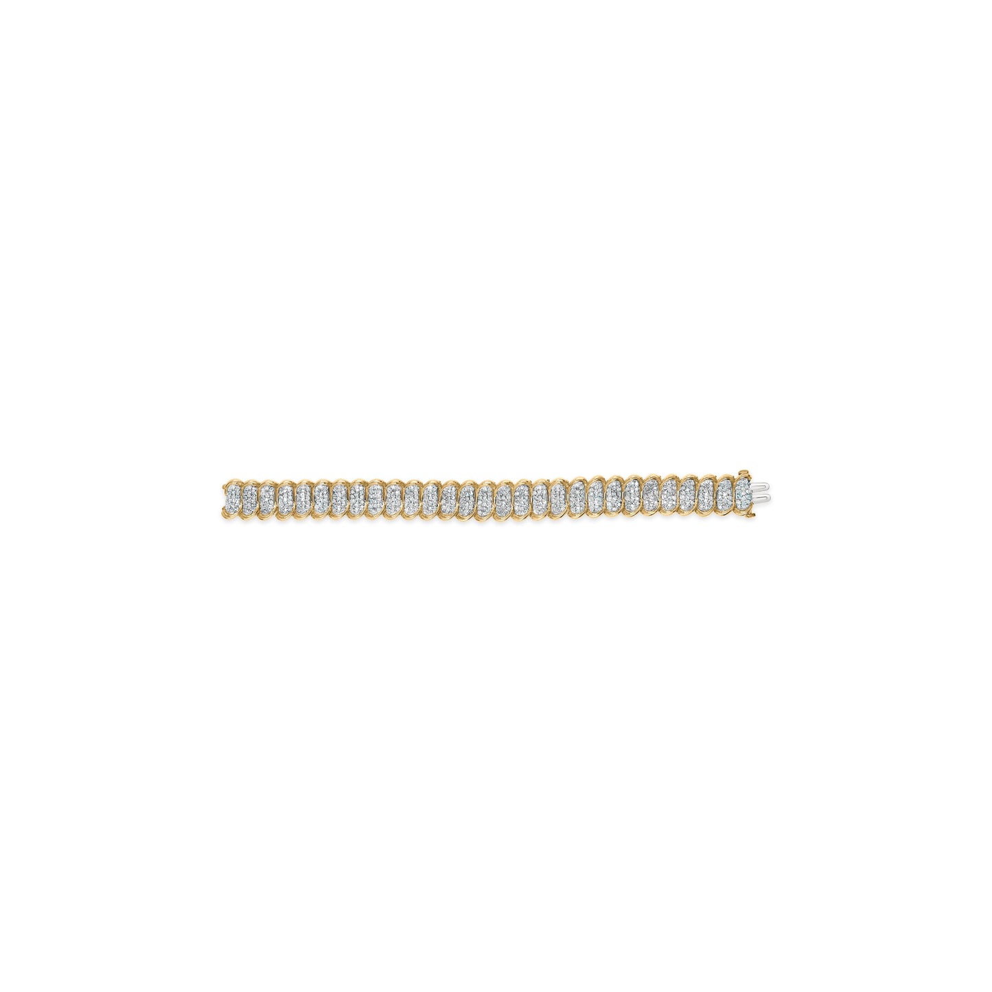 10K Yellow Gold 4.00 Cttw Pave Diamond Classic Link 7" Bracelet (I-J Color, I2-I3 Clarity) Bids.com