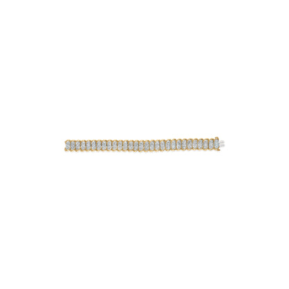10K Yellow Gold 4.00 Cttw Pave Diamond Classic Link 7" Bracelet (I-J Color, I2-I3 Clarity) Bids.com