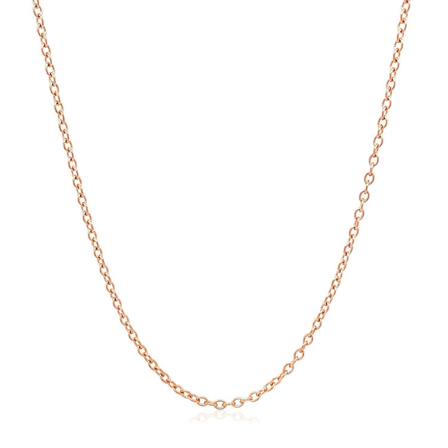 18k Rose Gold Round Oval Link Chain 1.5mm Bids.com