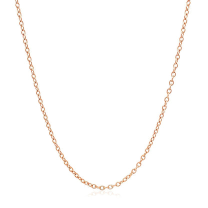 18k Rose Gold Round Oval Link Chain 1.5mm Bids.com