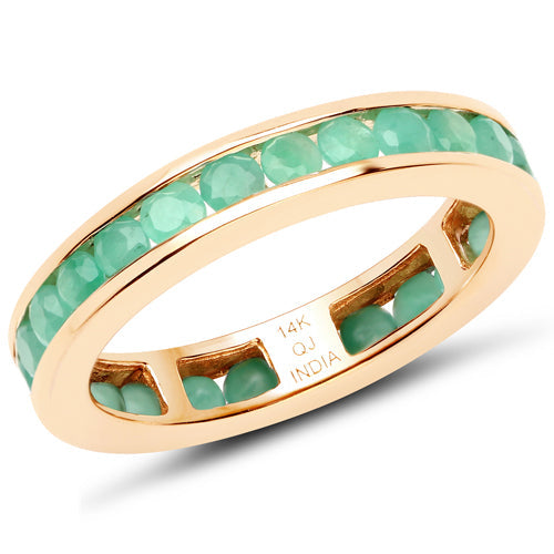 1.43 Carat Genuine Emerald 14K Yellow Gold Ring Bids.com