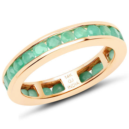 1.43 Carat Genuine Emerald 14K Yellow Gold Ring Bids.com