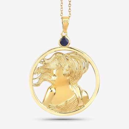 0.27 Carat Genuine Blue Sapphire .925 Sterling Silver Pendant Bids.com