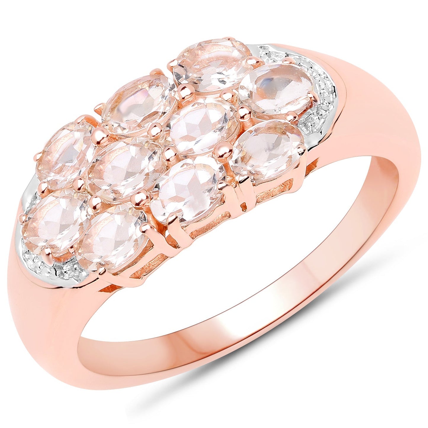 1.50 Carat Genuine Morganite .925 Sterling Silver Ring Bids.com