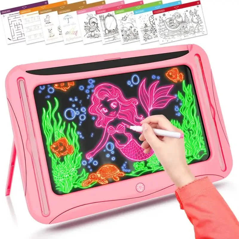 LED Light-Up Doodle Board – 9 Double-Sided Cards with Markers, Art Toy for Kids 3-8 DailySale