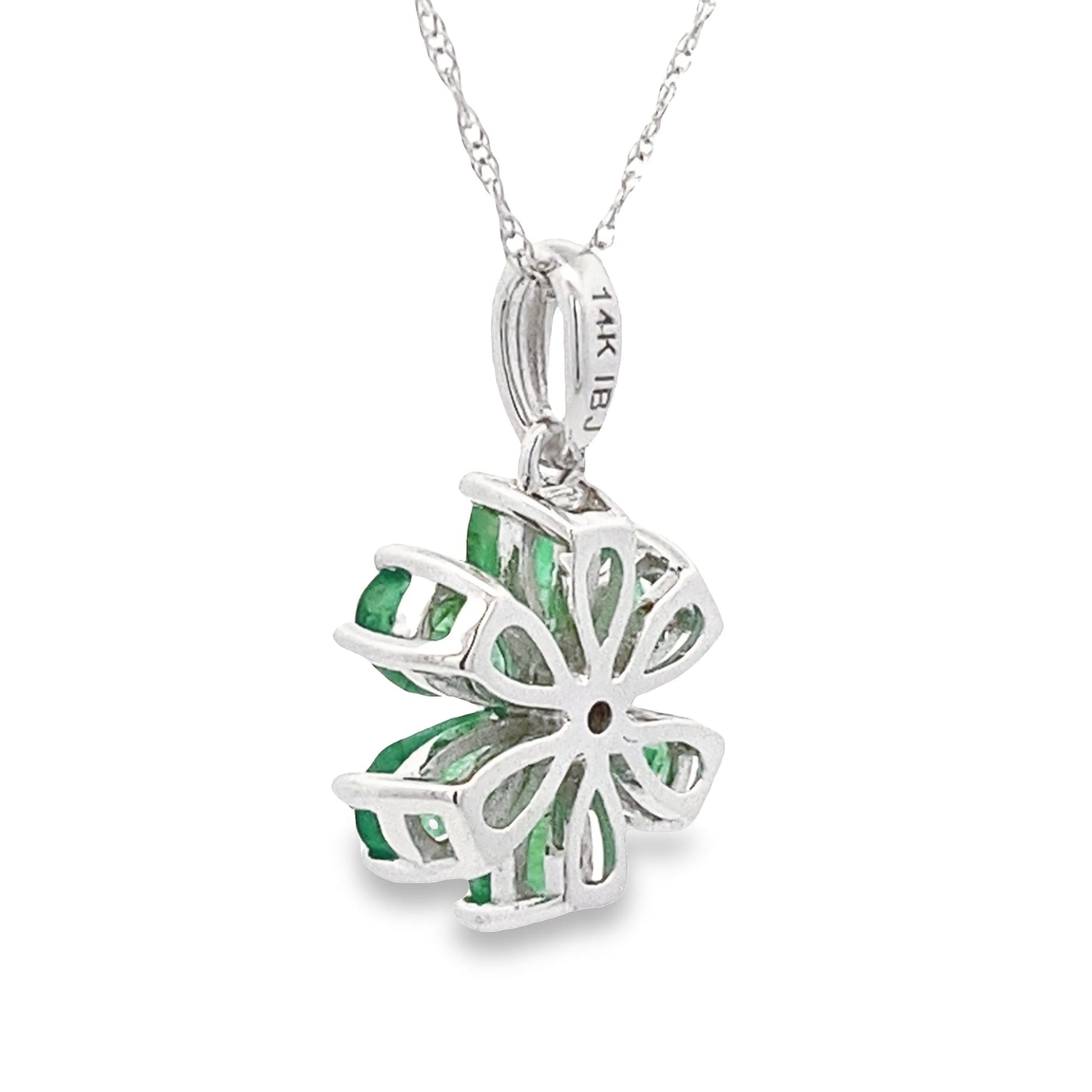 1.51ct Emerald Diamond Fashion Pendants 14KT White Gold Bids.com