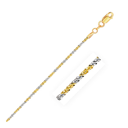 14k White and Yellow Gold Two Tone Sparkle Chain 1.5mm Bids.com