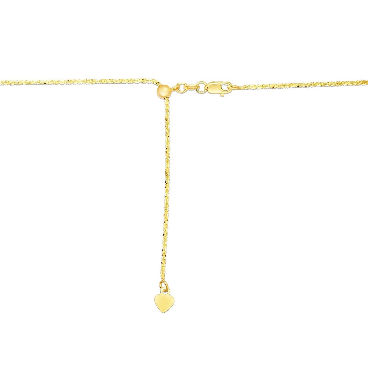 14k Yellow Gold Adjustable Sparkle Chain 1.5mm Bids.com