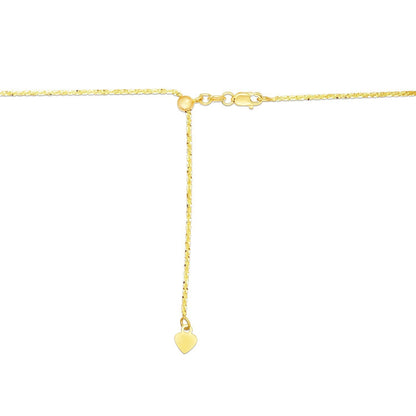 14k Yellow Gold Adjustable Sparkle Chain 1.5mm Bids.com
