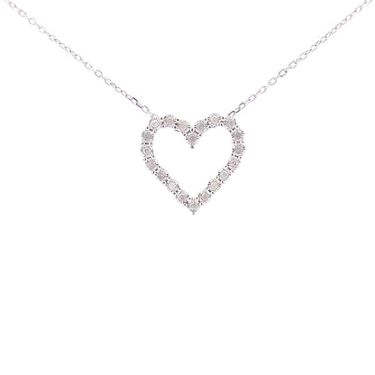 .25ct Diamond Heart Love Pendant Sterling Silver Bids.com