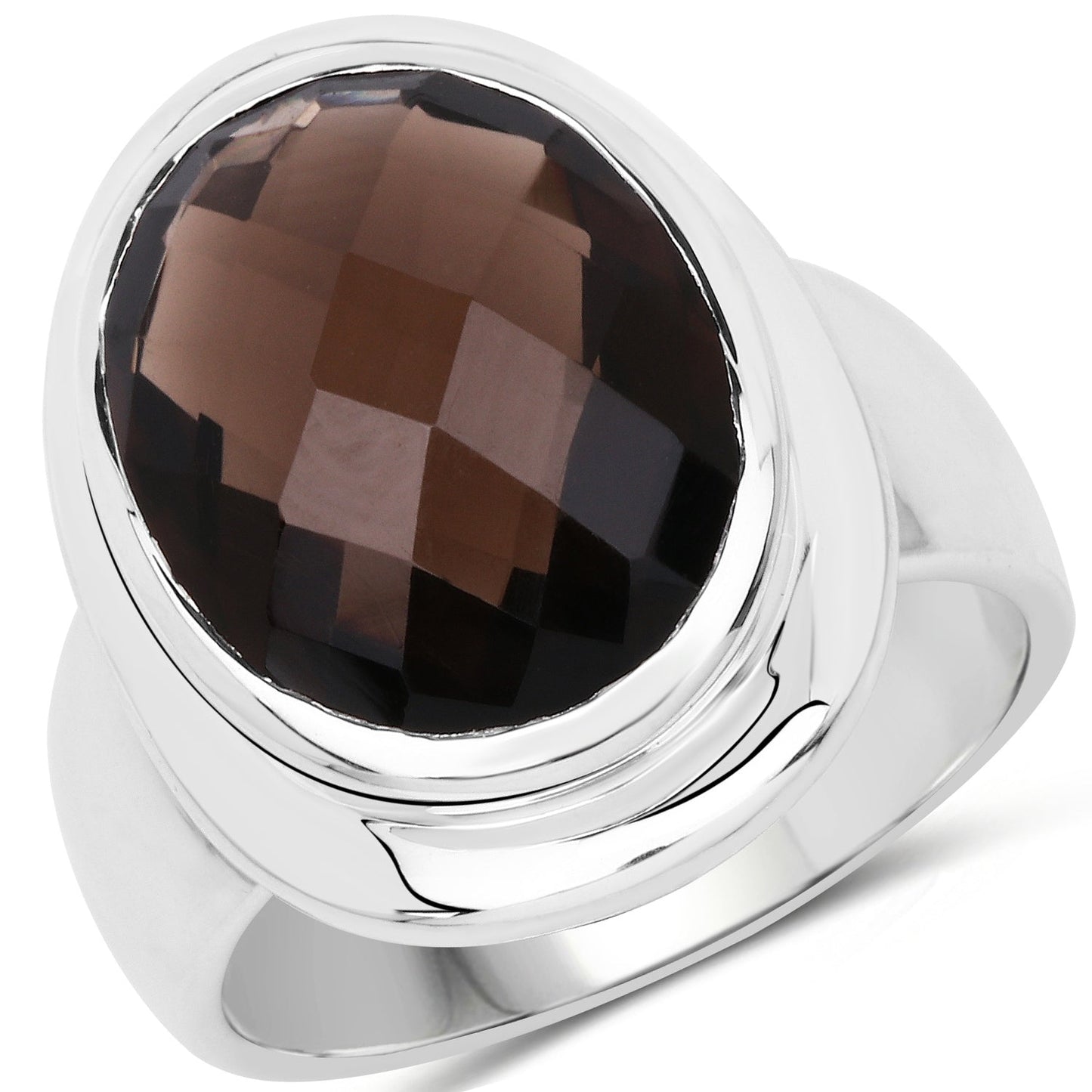 7.90 Carat Genuine Smoky Quartz .925 Sterling Silver Ring Bids.com