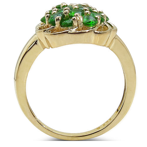 1.71 Carat Genuine Chrome Diopside .925 Sterling Silver Ring Bids.com