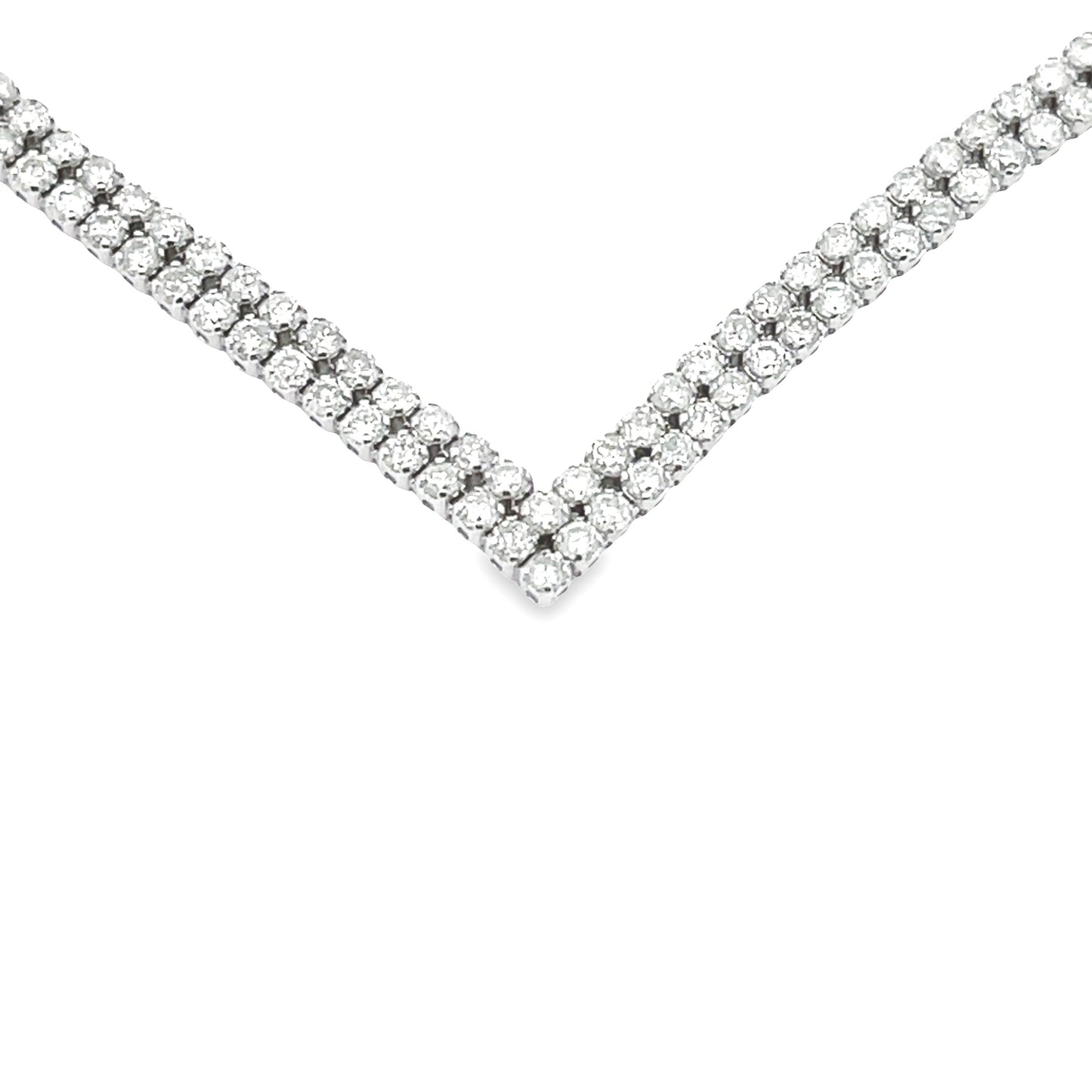 Natural 7.00ct Diamond Tennis Necklace 14KT White Gold Bids.com