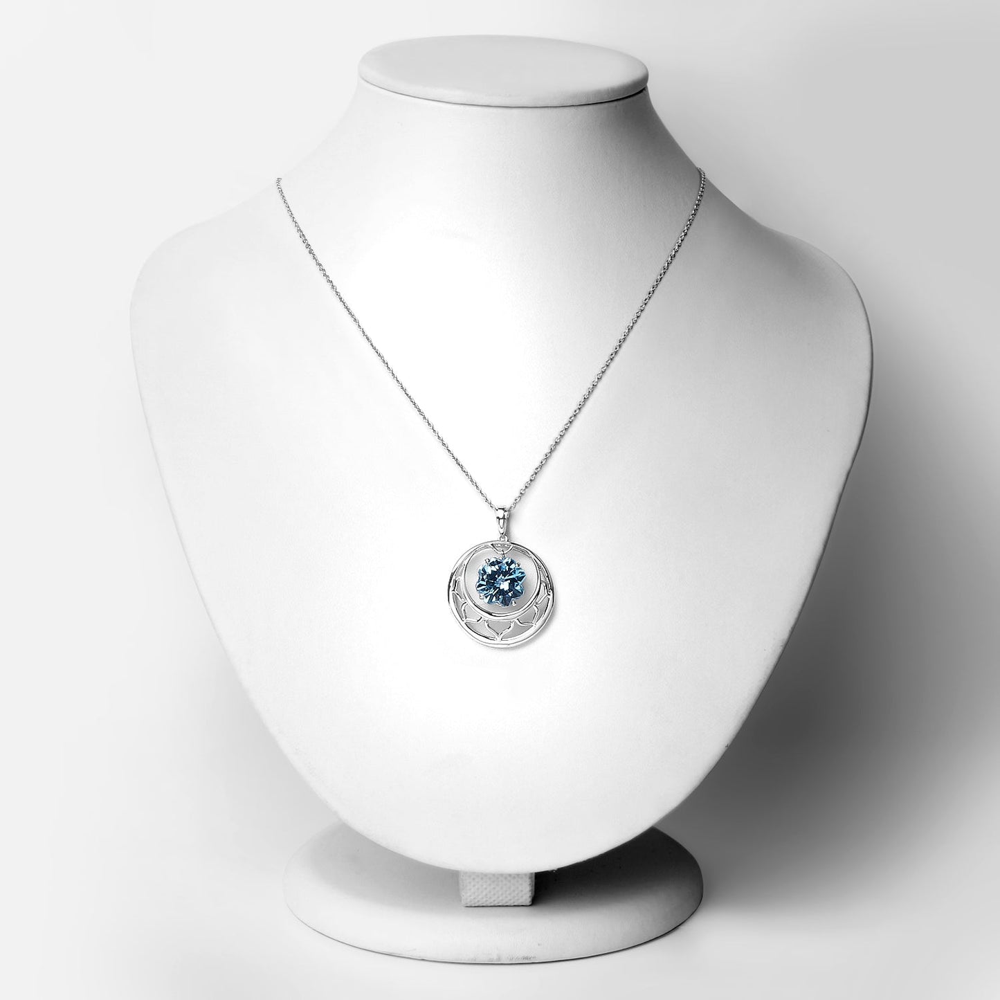 8.75 Carat Genuine Swiss Blue Topaz .925 Sterling Silver Pendant Bids.com
