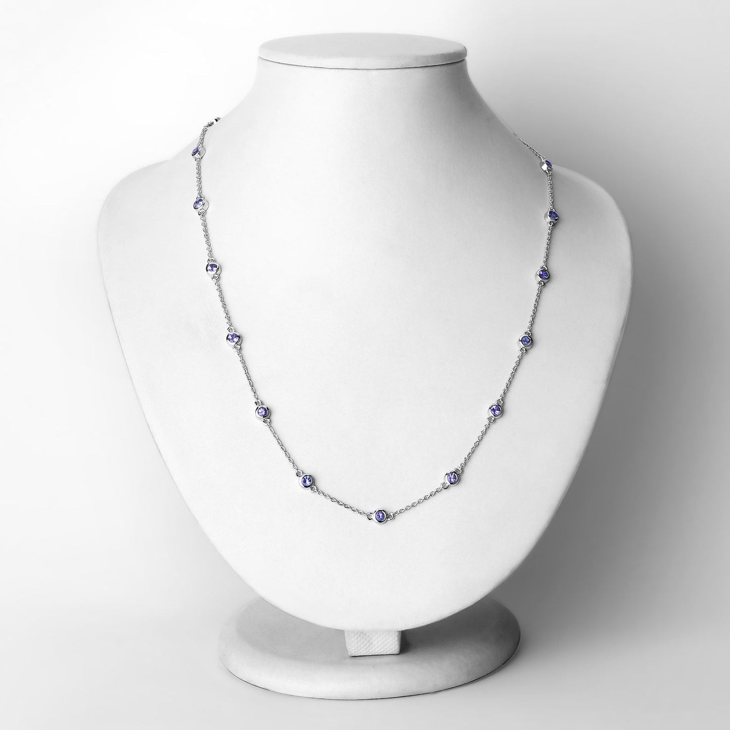 1.80 Carat Genuine Tanzanite .925 Sterling Silver Necklace Bids.com