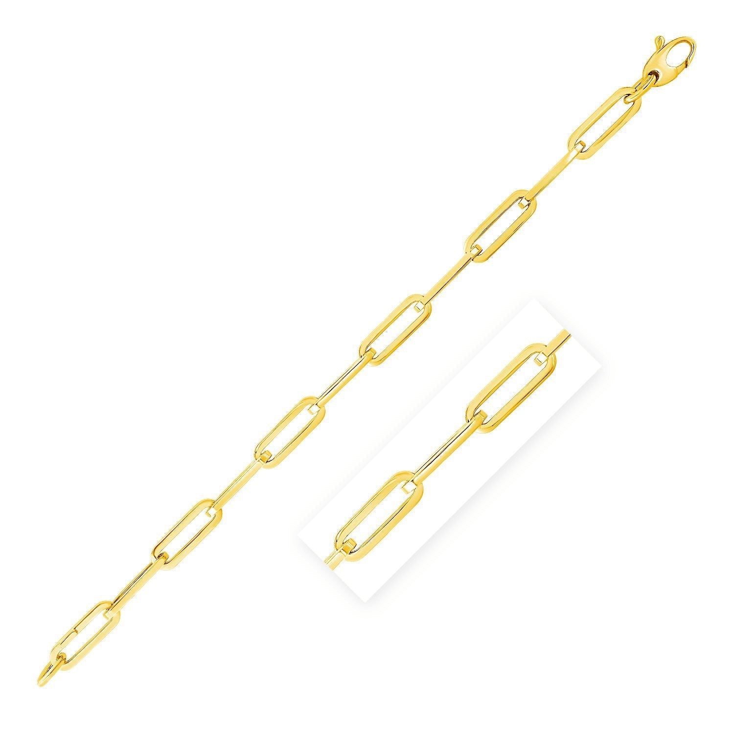 14K Yellow Gold Wide Paperclip Chain (6.1mm) Bids.com
