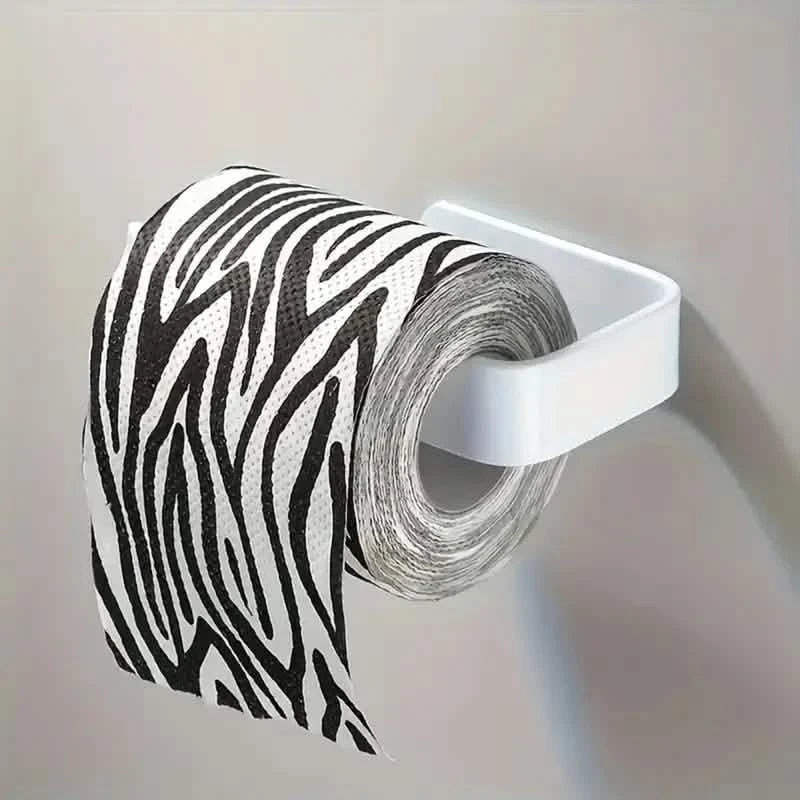 2-Pack: No-Drill Self-Adhesive Toilet Paper Holder – Black & White DailySale