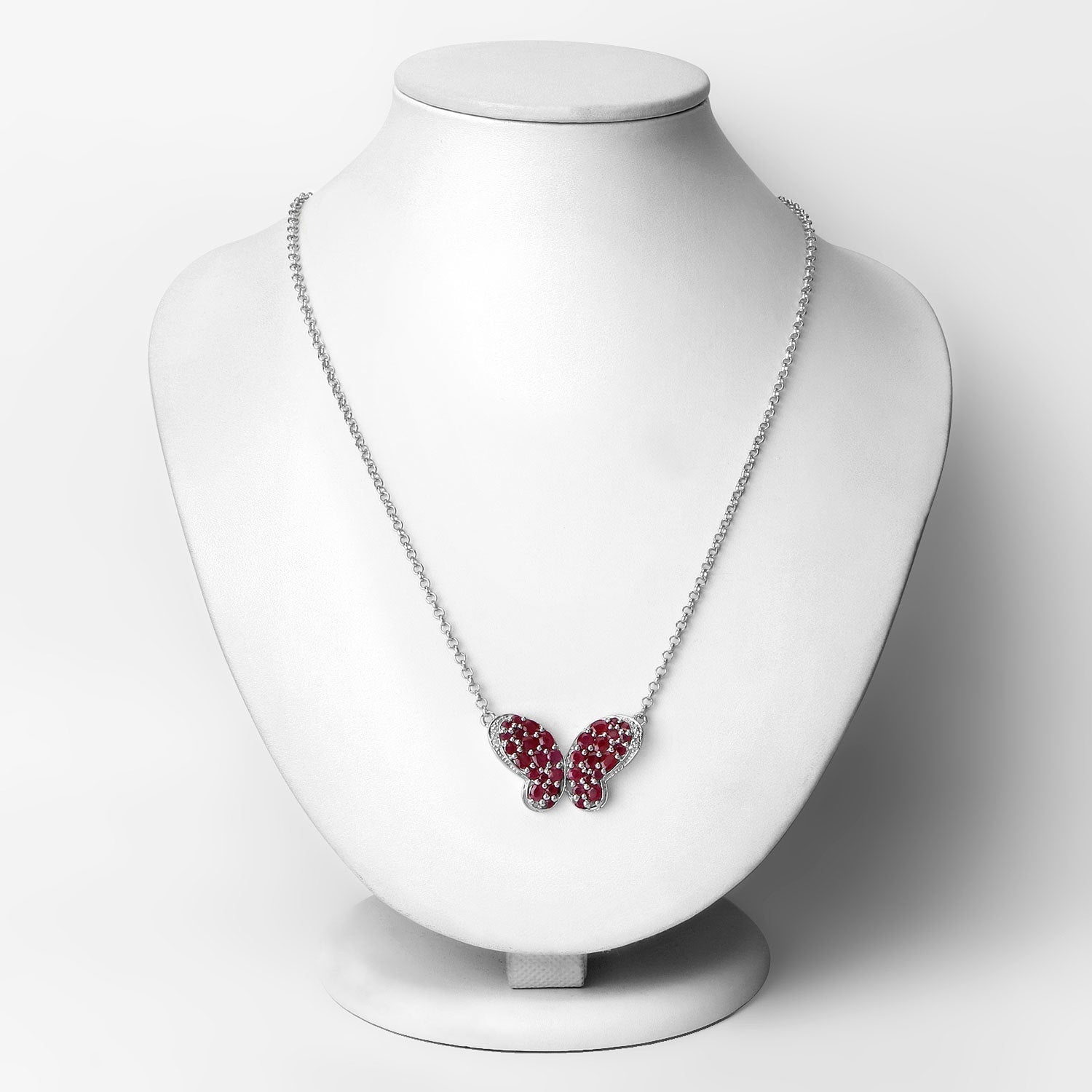 4.15 Carat Genuine Ruby and White Zircon .925 Sterling Silver Pendant Bids.com