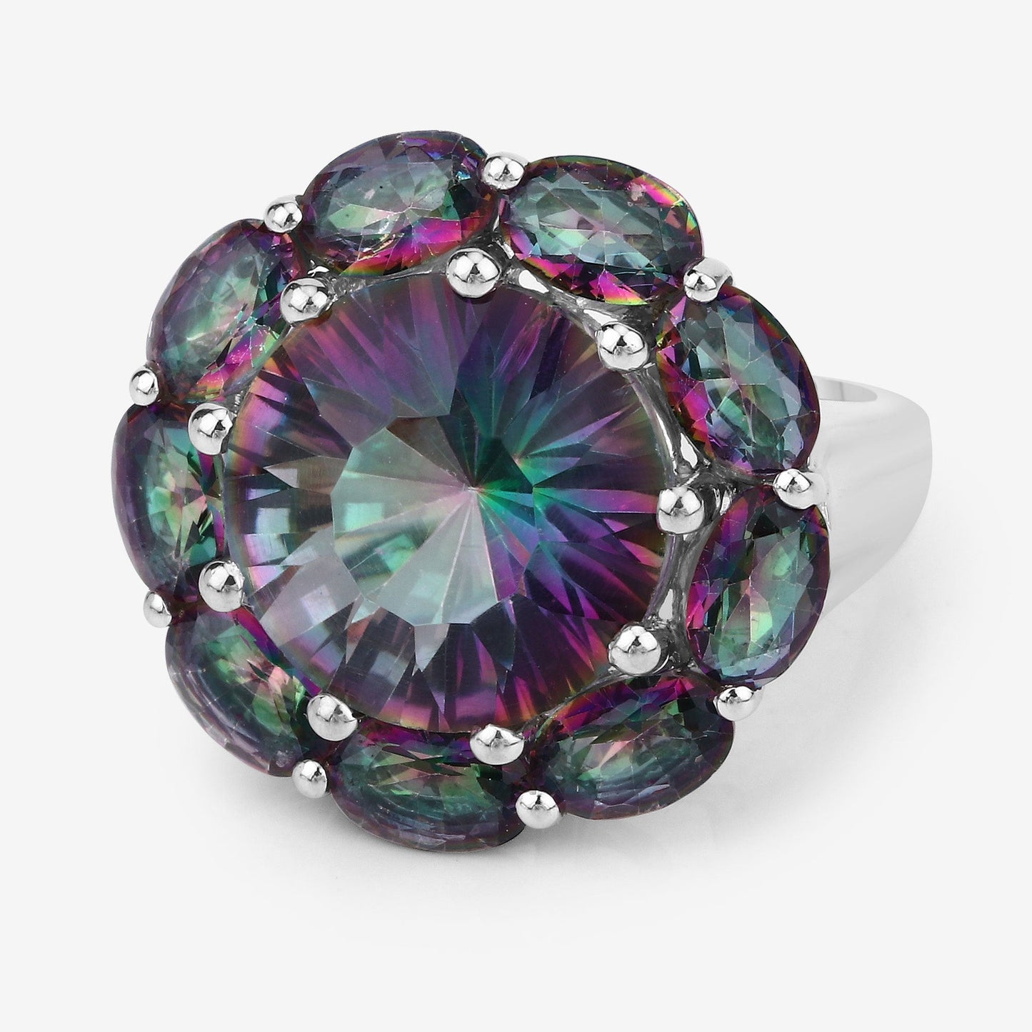 11.45 Carat Genuine Rainbow Quartz .925 Sterling Silver Ring Bids.com