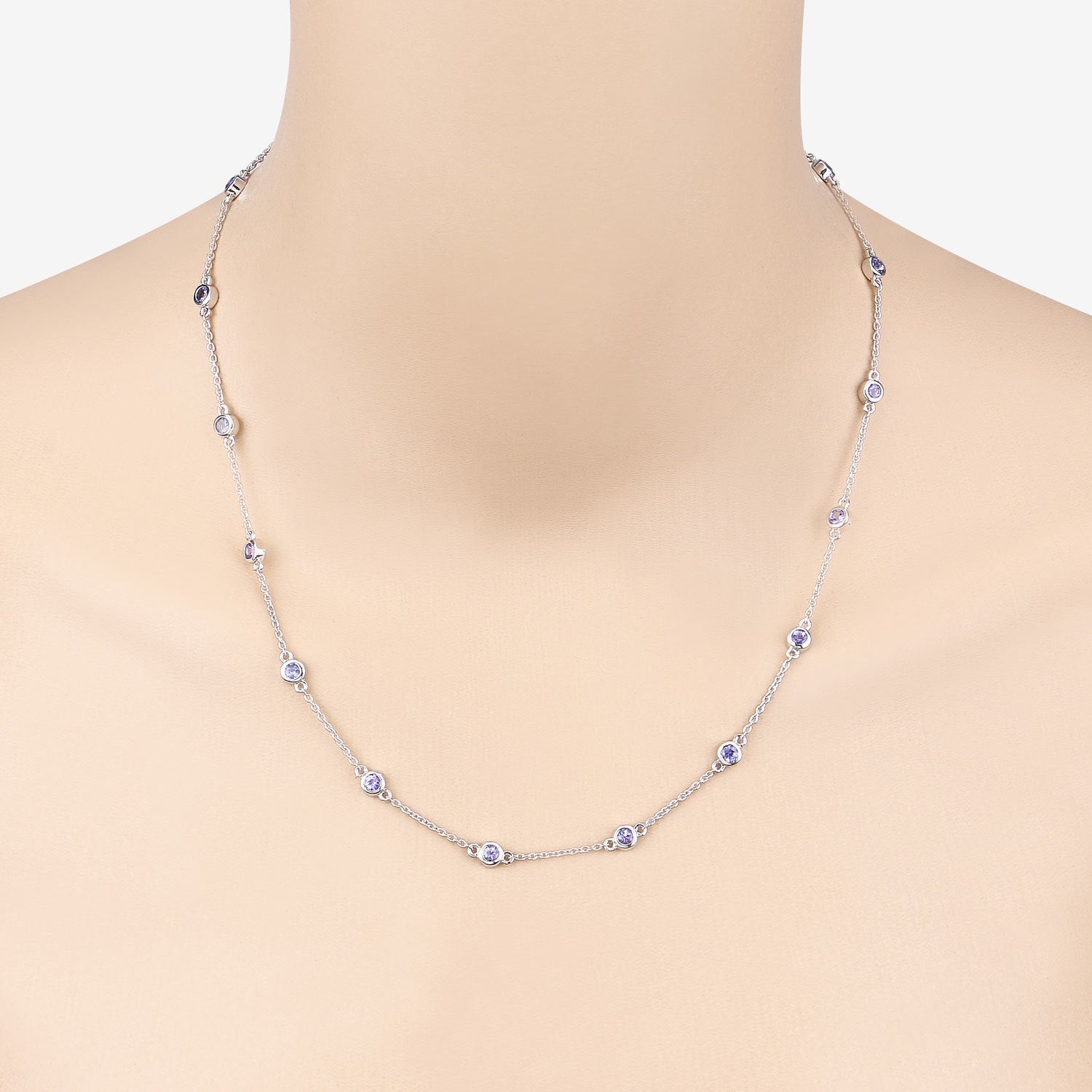 1.80 Carat Genuine Tanzanite .925 Sterling Silver Necklace Bids.com