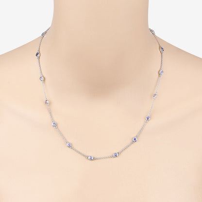 1.80 Carat Genuine Tanzanite .925 Sterling Silver Necklace Bids.com