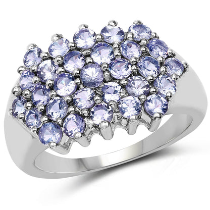 2.03 Carat Genuine Tanzanite .925 Sterling Silver Ring Bids.com