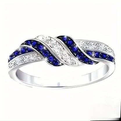 Sparkling Blue Cubic Zirconia Infinity Love Ring – 925 Sterling Silver DailySale