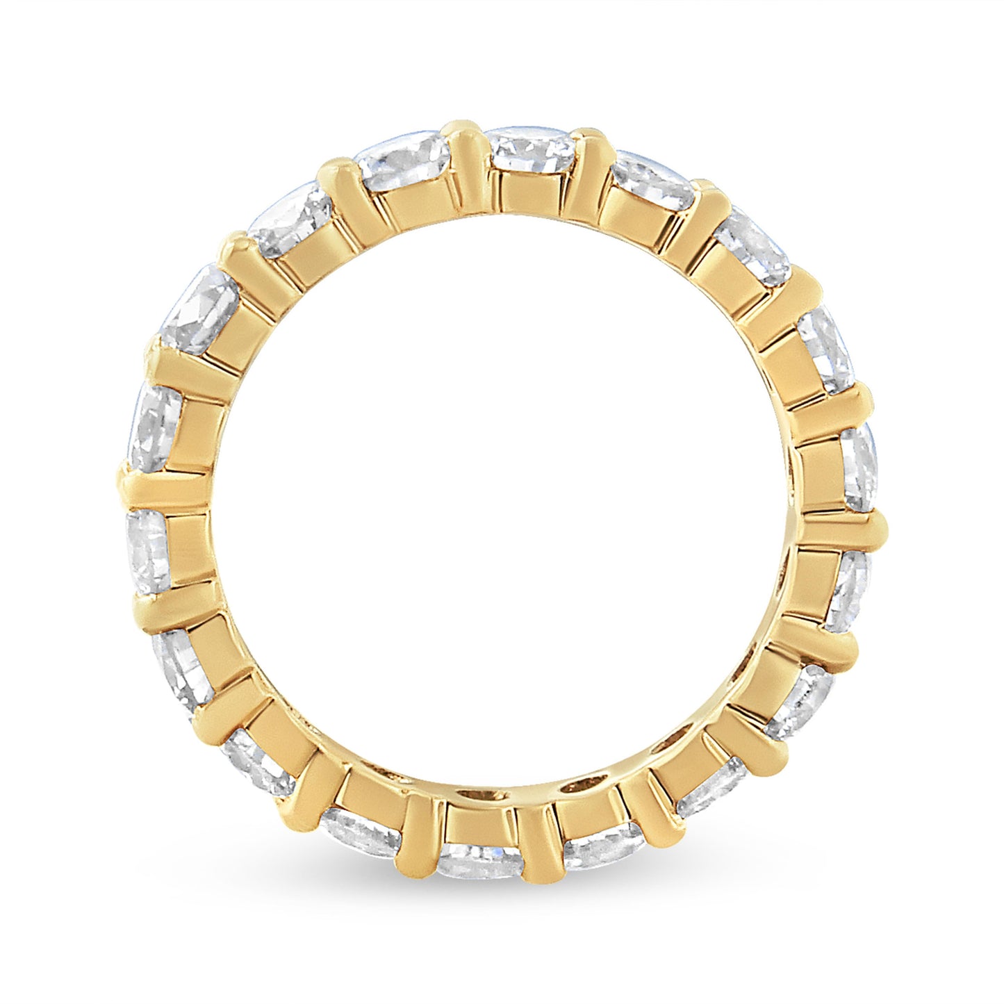 14K Yellow Gold 3.00 Cttw Shared Prong Set Round Cut Diamond Eternity Band (J-K Color, VS1-VS2 Clarity) - Ring Size 7 Bids.com