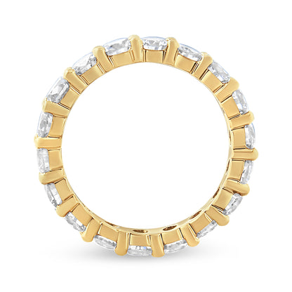 14K Yellow Gold 3.00 Cttw Shared Prong Set Round Cut Diamond Eternity Band (J-K Color, VS1-VS2 Clarity) - Ring Size 7 Bids.com