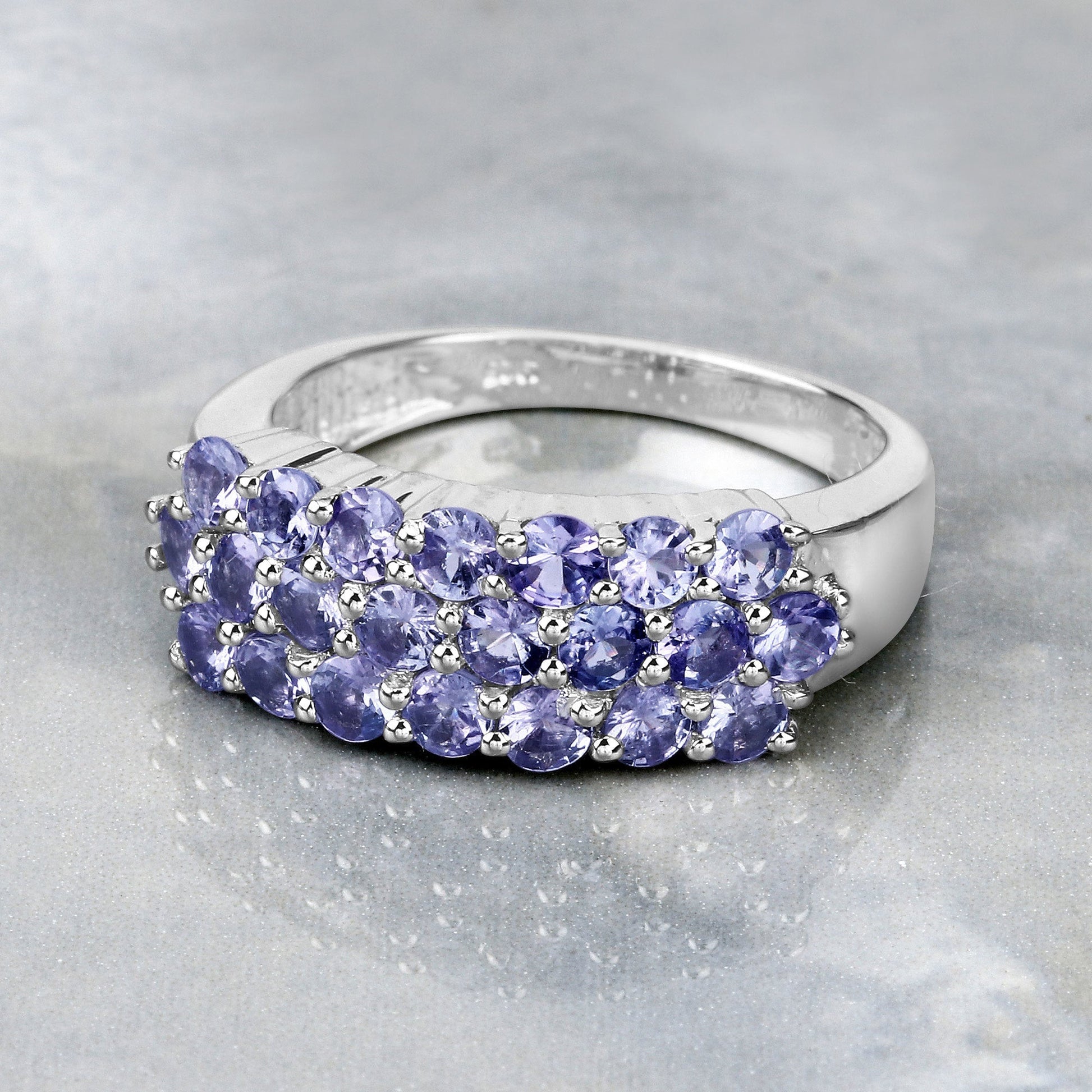 1.54 Carat Genuine Tanzanite .925 Sterling Silver Ring Bids.com