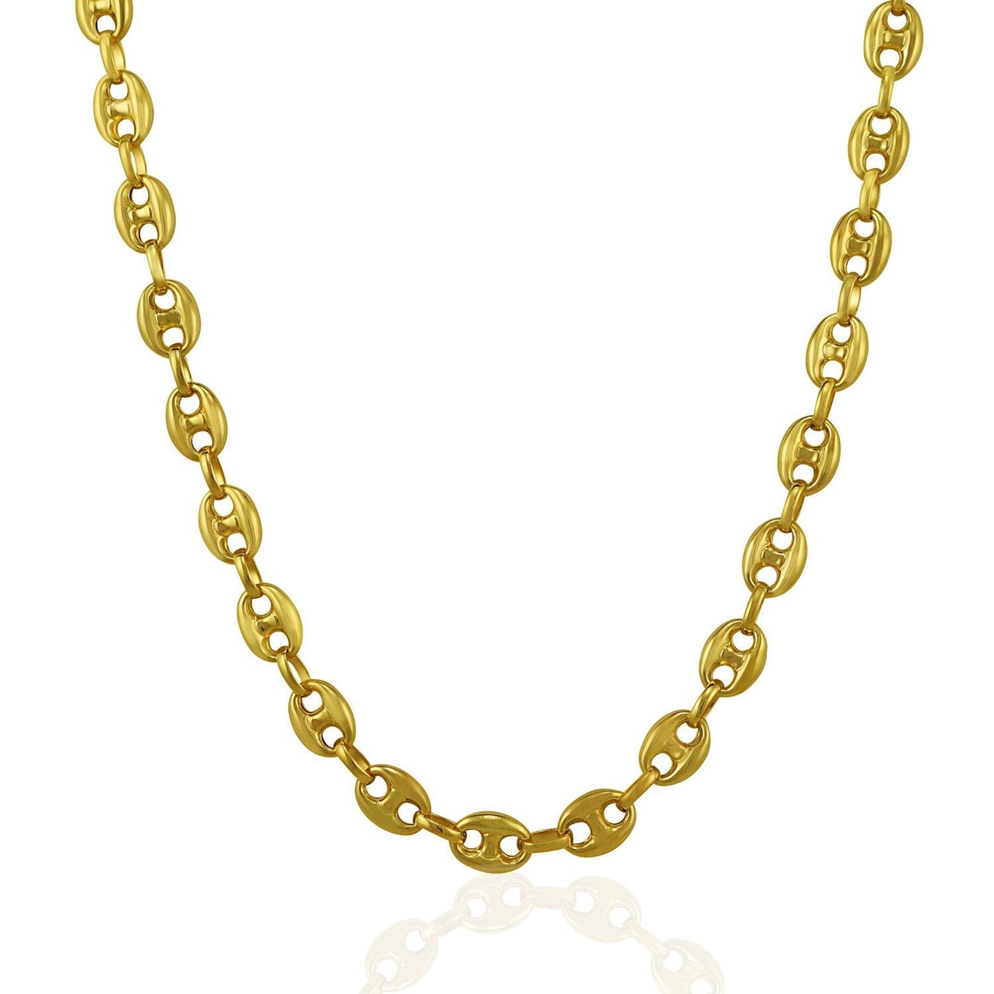 6.9mm 14k Yellow Gold Puffed Mariner Link Chain Bids.com