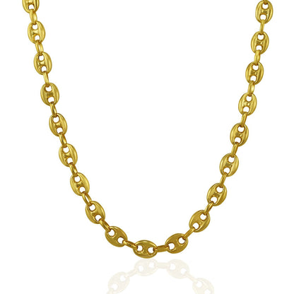 6.9mm 14k Yellow Gold Puffed Mariner Link Chain Bids.com