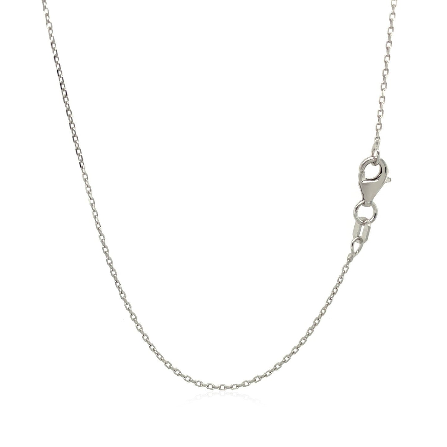 10k White Diamond Cut Cable Link Chain (0.87 mm) Bids.com