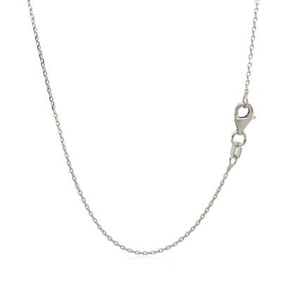 10k White Diamond Cut Cable Link Chain (0.87 mm) Bids.com