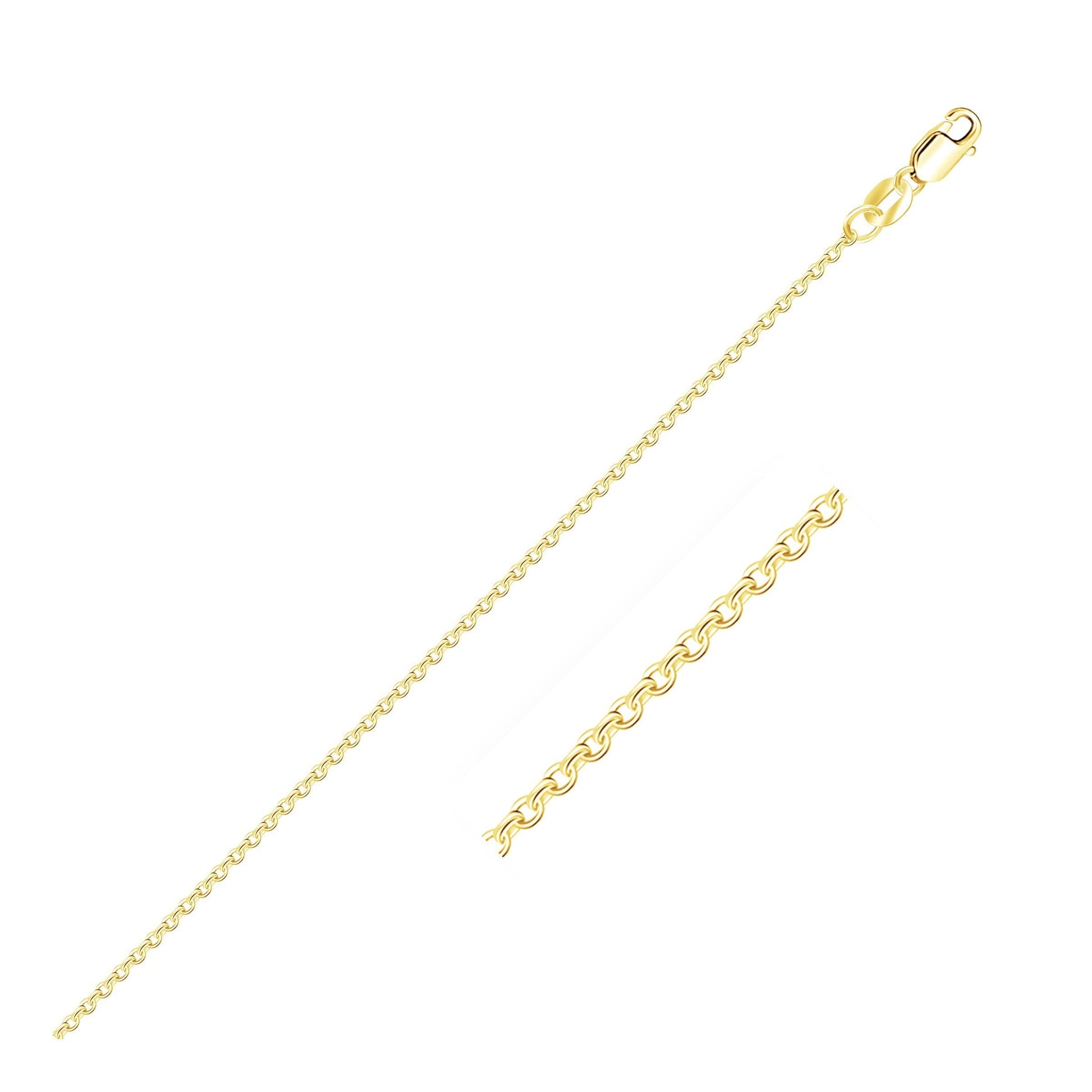 14k Yellow Gold Diamond Cut Cable Link Chain 1.1mm Bids.com
